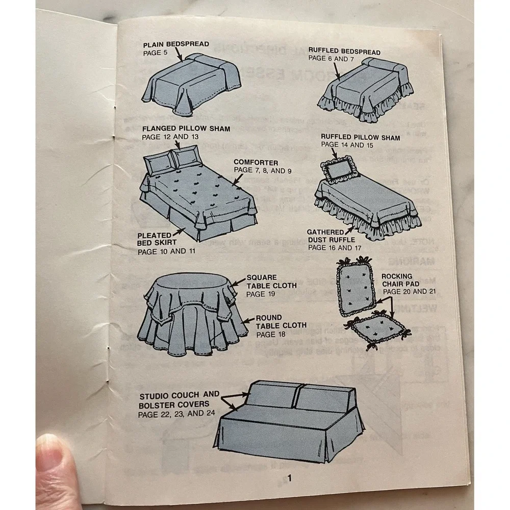 McCall's Pattern 5779 Bedroom Essentials Bedspread Table Cover Slip Cover Pillow